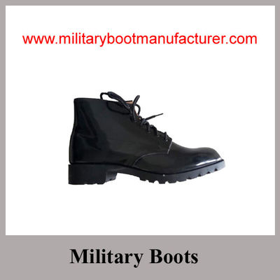 Wholesale China-Made Glossy Leather British Army Style Military DMS Ankle Boot