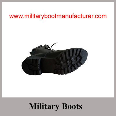 Wholesale China Made Black Split Leather Police Combat DMS Boot with Size Zipper