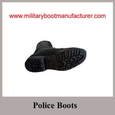 Wholesale China Made Black Grain Leather Cement Workmanship Police Combat Boot