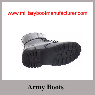 Wholesale China Made Black Full Grain Leather Goodyear Military Combat Boot used for Togo Army