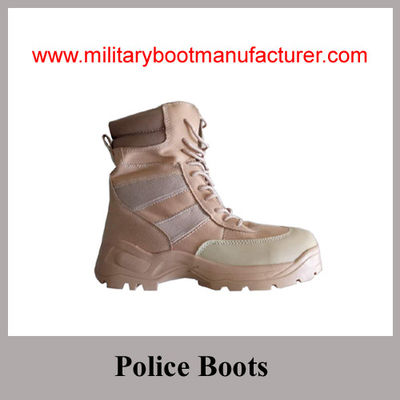 Wholesale China  Man-made PU Leather Khaki Color Police  Desert Boot