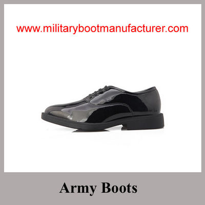 Wholesale China Made Glossy Mirror Leather  Army Rank Officer Shoes
