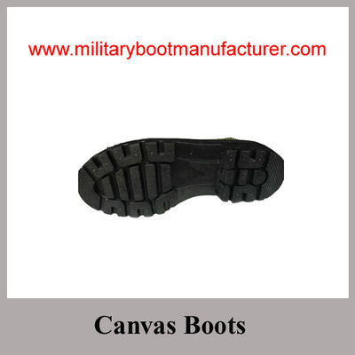 Wholesale China Made Army Green Color Police Cotton Canvas Boot