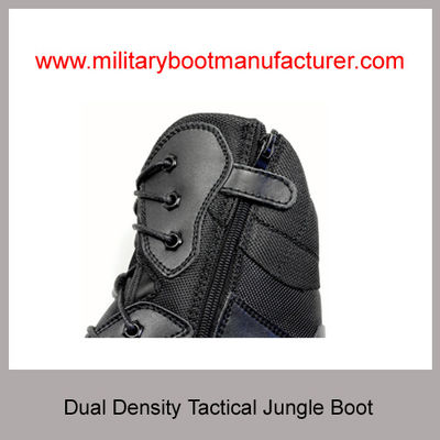 Wholesale China Military Tactical Combat Boot With PU Rubber Dual Density Full Grain Leather 1400D Nylon Size Zipper