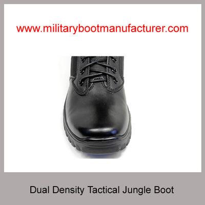 Wholesale China Military Tactical Combat Boot With PU Rubber Dual Density Full Grain Leather 1400D Nylon Size Zipper