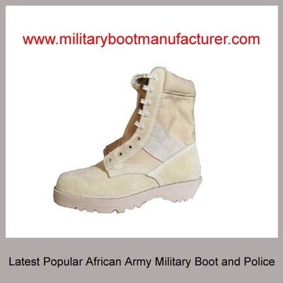Wholesale China made Military African Army Police Latest Popular  Widely used Cow Suede Tactical Combat Desert Tan Boot