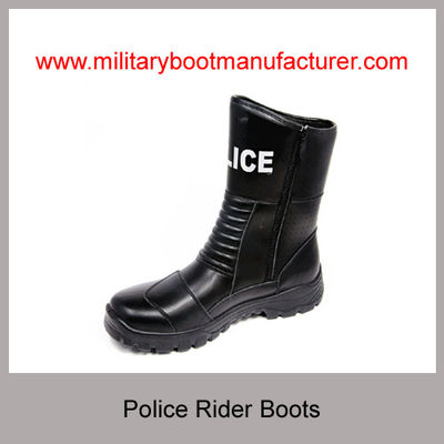 Wholesale China Military Grade Police Officer Rider Boots With Full Grain NAPPA Leather PU Rubber Dual Density Outsole