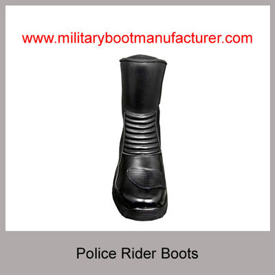 Wholesale China Military Grade Police Officer Rider Boots With Full Grain NAPPA Leather PU Rubber Dual Density Outsole