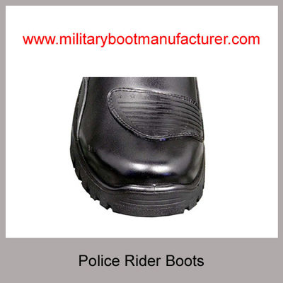 Wholesale China Military Grade Police Officer Rider Boots With Full Grain NAPPA Leather PU Rubber Dual Density Outsole
