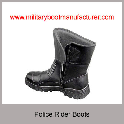 Wholesale China Military Grade Police Officer Rider Boots With Full Grain NAPPA Leather PU Rubber Dual Density Outsole
