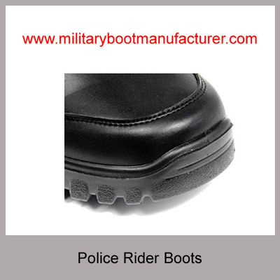 Wholesale China Military Grade Police Officer Rider Boots With Full Grain NAPPA Leather PU Rubber Dual Density Outsole