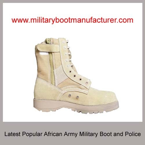 Wholesale China made Military African Army Police Latest Popular  Widely used Cow Suede Tactical Combat Desert Tan Boot