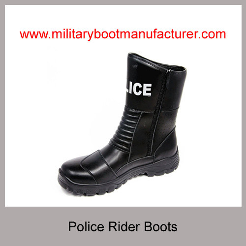 Wholesale China Military Grade Police Officer Rider Boots With Full Grain NAPPA Leather PU Rubber Dual Density Outsole
